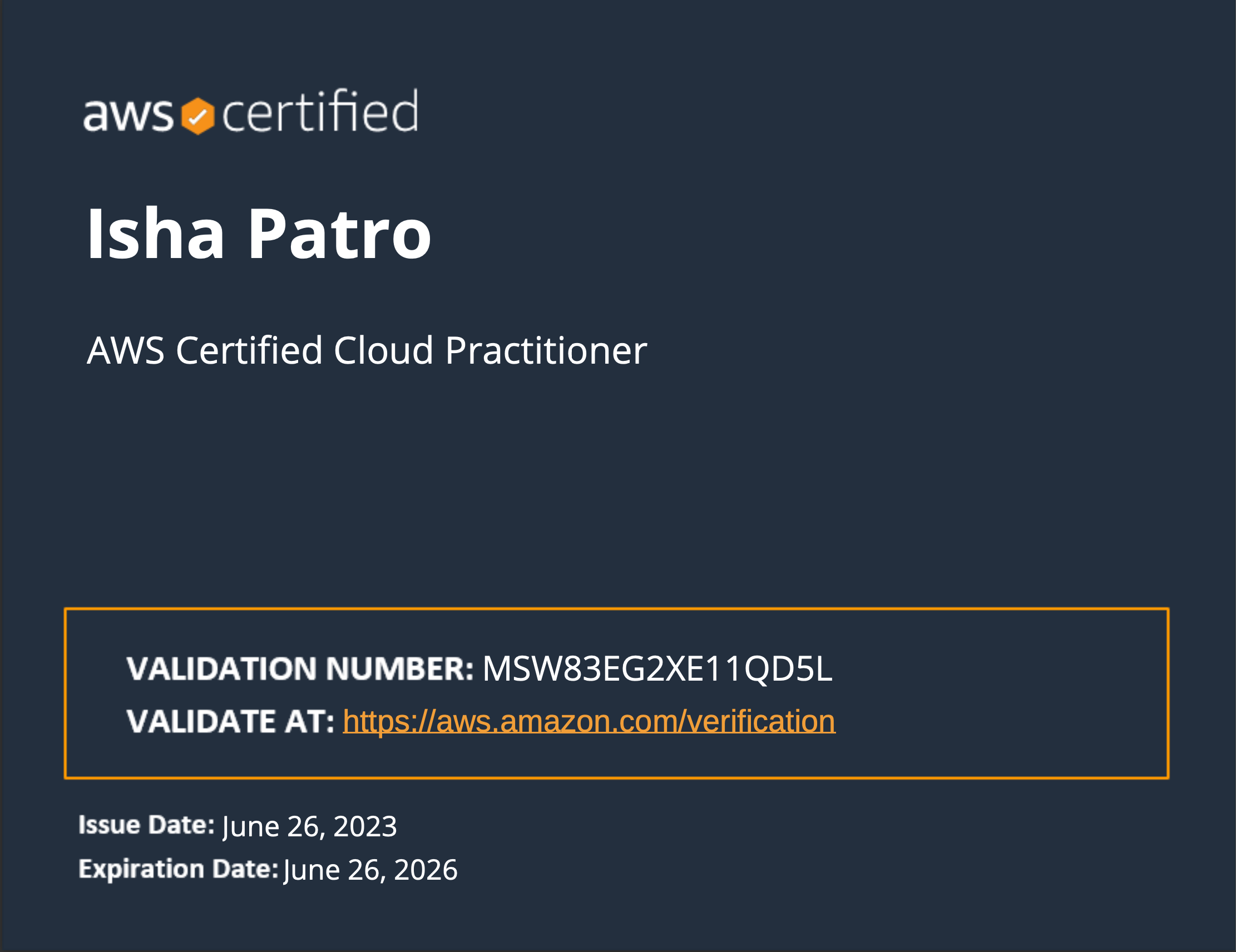 AWS Practitioner Certificate